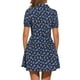 thumbnail image 3 of Vestido de camisa de manga corta con estampado floral para mujer XL azul oscuro, 3 of 5