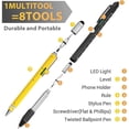 thumbnail image 4 of 2pcs Multi Tool Pen All In 1 Ballpoint Pen with Ruler Level Flat Head Screwdriver Gadgets Engineer Woodworkers Carpenter Construction Tools, 4 of 9