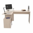 thumbnail image 4 of Inval Merlin L-Shape Computer Desk with Cubby in Maple and White, 4 of 8