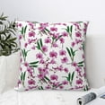 thumbnail image 4 of Fuzoiu Orchids Flowers Print Square Pillow Cover,Hidden Zipper Design,Luxury Square Pillow Case, Throw Pillow,Couch Cushion-26"x26", 4 of 7