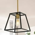 thumbnail image 5 of JONATHAN Y Girard 9.25" 1-Light Farmhouse Industrial Iron LED Pendant, Black/Brass Gold, 5 of 12