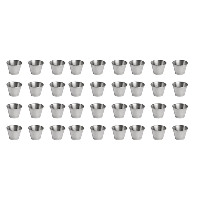 Paquete de 72 Tazas de Salsa de Condimento de Acero Inoxidable, Tazas de Salsa de Inmersión de Comercial