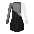 thumbnail image 2 of Haitryli Kids Girls Long Sleeve Figure Ice Skating Dress Rhinestone Color Block Lyrical Dance Dress Competition Costume Black 16, 2 of 7