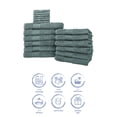 thumbnail image 7 of Hencely 18-Piece Turkish Cotton Towel Set – 6 Bath Towels, 6 Hand Towels & 6 Washcloths – Soft, Absorbent, Quick Dry – Dark Green, 7 of 7