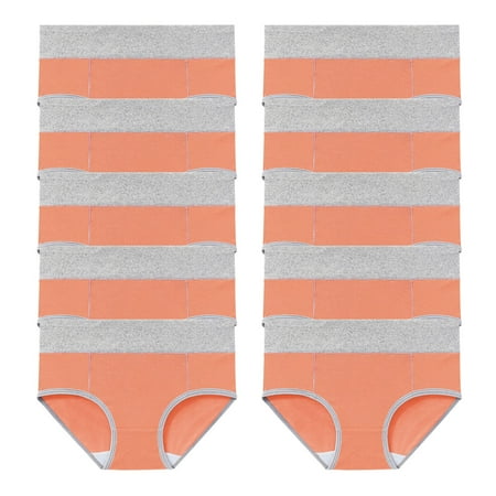 ATOYSOY Women s Clearance Solid Panty Classic Briefs Comfy Shapewear Control Briefs Seamless Multipack Plus Size Hip Lifting Cotton Panties  10 Pack Stretchy Underpants Orange XXXXXL