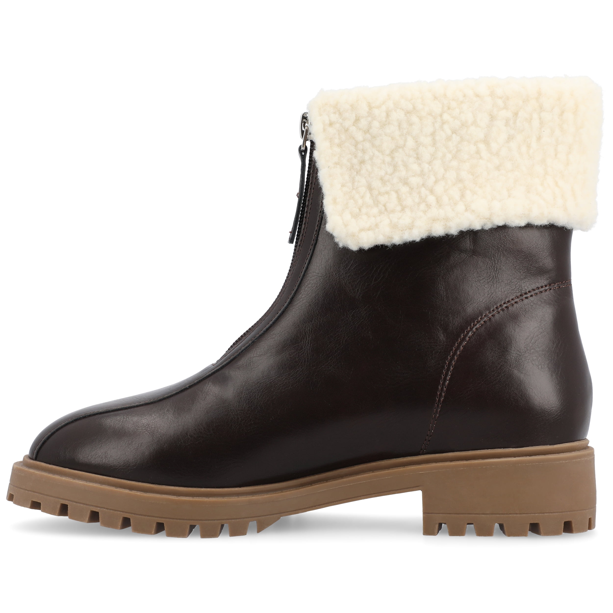 Journee Womens Fynn Almond Toe Block Heel Ankle Booties