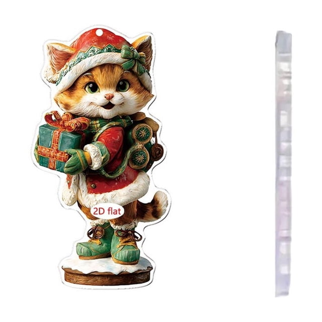 Dress Up 2D Flat Acrylic Ornaments, Christmas Holiday Decorations, Foldable 2D Flat Acrylic Decorations, for Home Office, Christmas Party Supplies, Premium Quality Acrylic, 8 Inches, for