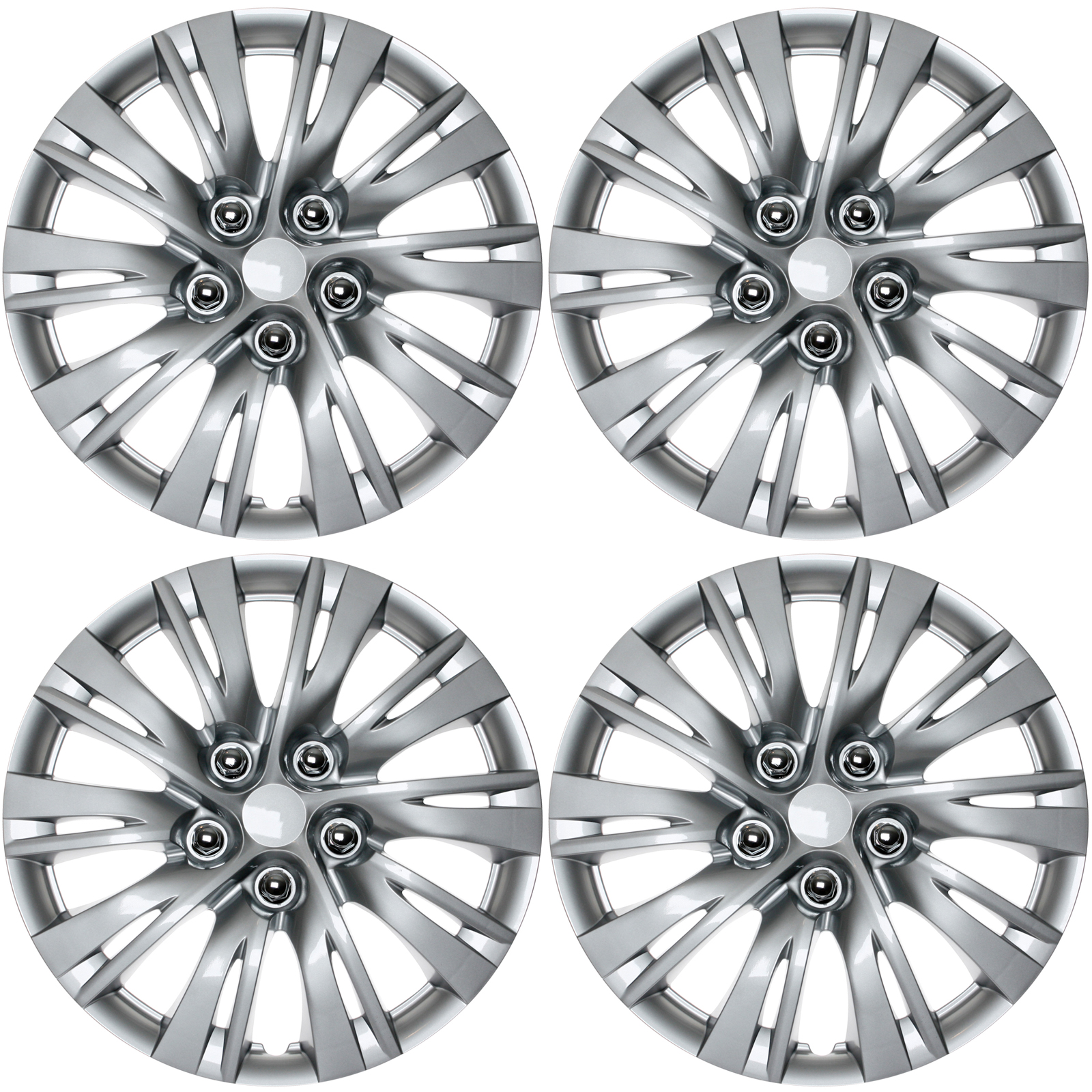 16 inch black and chrome hubcaps