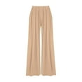 thumbnail image 5 of Xmyrz High Waisted Pants Women Elastic Waist Straight Leg Suitable Loose Pocket Weekend Leisure Lounge Trousers Casual Trouser, 5 of 5