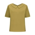 thumbnail image 2 of Yubnlvae Loose Button Women's Shirt - Solid Color Casual Sleeve Collar Yellow XL, 2 of 7