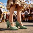 thumbnail image 5 of Win s Way Women's Oktoberfest Mary Jane Shoes Suede Heel Dress Pumps, 5 of 6