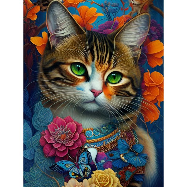 Pintura de diamante 5D DIY Kit de gato de taladro redondo completo Decoración del hogar Artesanía Hugtrwg Para estrenar