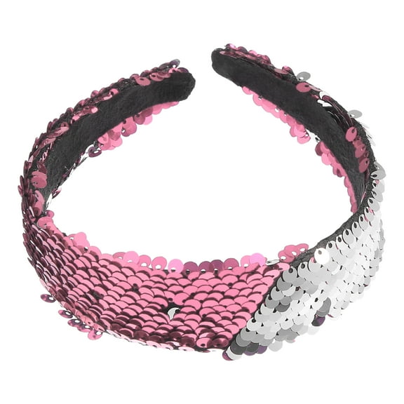 Sequin Headband Sparkle Sequins Headbands for Women Shiny Elastic Headbands Pink Silver Tone