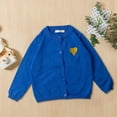 thumbnail image 2 of Toddler Kids Open Front Button Down Knit Cardigans Boys Girls Love Heart Knit Sweaters Coat for Watercolor Dance Wear, 2 of 4