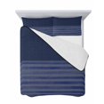 thumbnail image 7 of Quilts Twin Size Bedding Set, Navy Blue Striped Lightweight Quilted Comforter, Vintage Stripes Ombre Soft Reversible Bedspread Coverlet with Pillow Covers for All Season, 68" x 86", 7 of 7