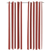 Jordan Manufacturing 54" x 84" Rust Stripe Grommet Semi-sheer Outdoor Curtain Panel