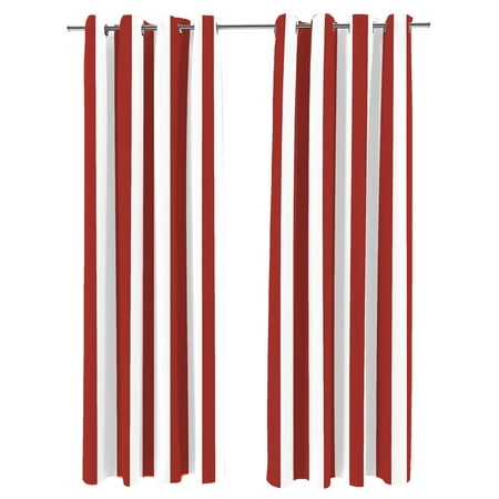 Jordan Manufacturing 54" x 84" Rust Stripe Grommet Semi-sheer Outdoor Curtain Panel