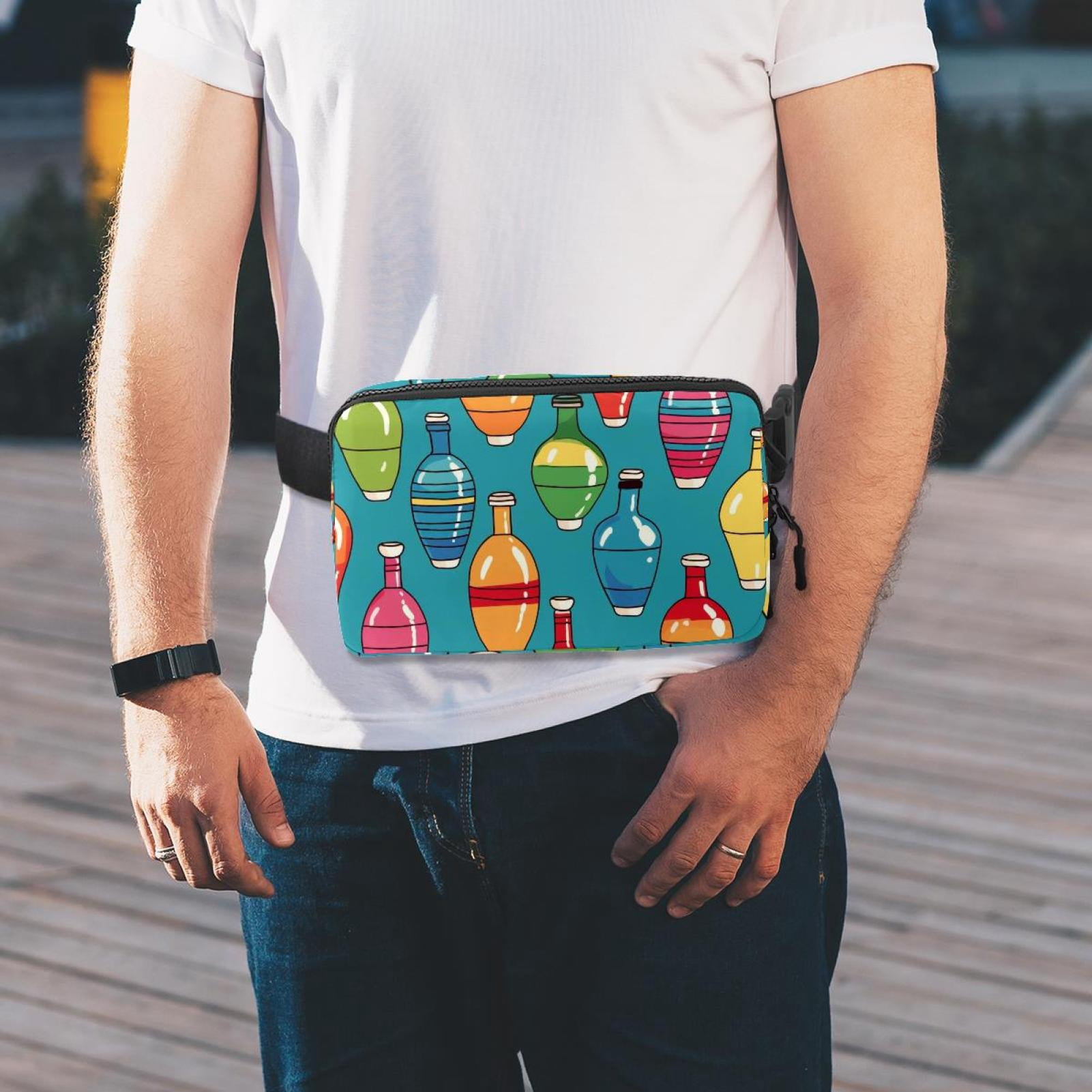Bowling Versatile Lightweight Sling Bag Fanny Pack Cross Body Bag with Adjustable Extension Strap for Unisex