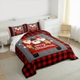 thumbnail image 3 of Homewish Kawaii Cartoon Gnome Bedding Comforter Set for Kid, Christmas Santa Claus Twin Comforter Sets, Black Red Buffalo Plaid Reversible Bedding Set, Ultra Soft Bedroom Decor, 2-Piece, 3 of 8