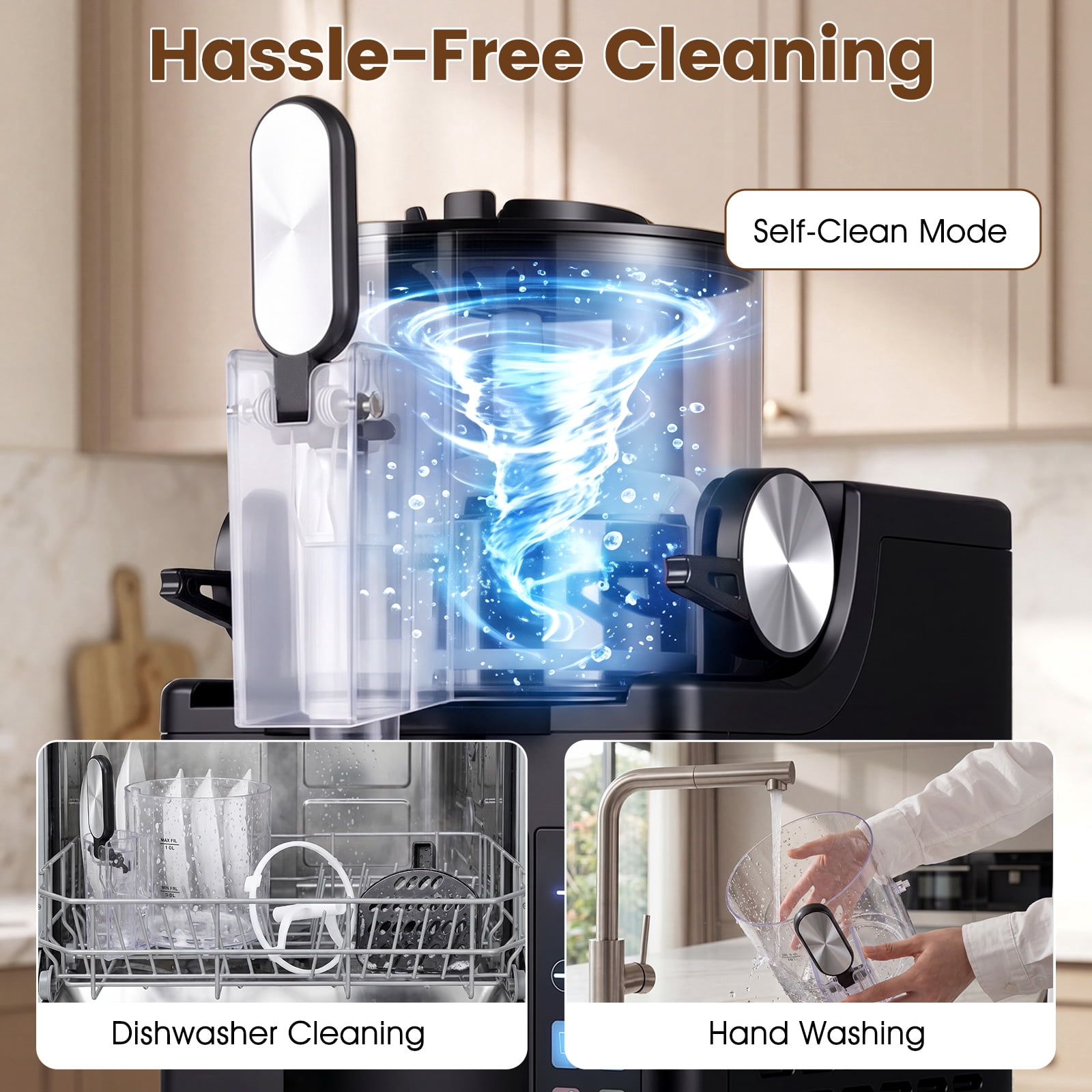 Costway Slushie Machine for Home, 68 oz Frozen Drink Maker & Slushy Machine, 4 Presets Black