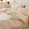 thumbnail image 1 of Nvzi Juego de sábanas, juego de sábanas y fundas de almohada, juego de cama individual, ropa de cama de hotel, decoración del hogar (albaricoque rosa), 1 of 4