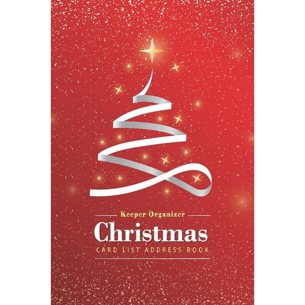 Christmas Card Organizer Book Christmas Card List Address Book Christmas Silver Ribbon Christmas Cards Keeper Organizer