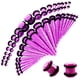 thumbnail image 3 of de medidor de oreja grande acrílico de 36 piezas, tapón de túnel cónico con juego de estiramiento de anillo tórico Púrpura Yuyangstore kit de estiramiento de orejas, 3 of 8
