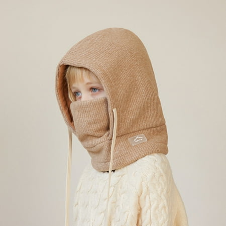 

Usaibhir Girl&Boy Winter Windproof Hat Unisex Children Waterproof Balaclava Ski Mask with Warm Cover for 4-9Y Khaki