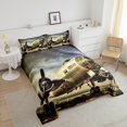 thumbnail image 3 of Erosebridal Airplane Bedding Military Aircraft Queen Bed Comforter Set Bedroom Decor, Army Plane Comforter Set Vintage Grunge Aircraft Duvet Insert 3 Piece, 1 Comforter 2 Pillowcases, 3 of 6