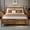 Brown-Queen, variant on Resenkos Platform Bed Frame, Bedroom Bed Frame,Queen Metal Bed Frame Industrial Platform Bed with Wooden Headboard-Queen Size