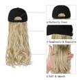 thumbnail image 3 of Extensiones para mujer Sombrero ajustable con peluca sintética adjunta Pelo largo ondulado de 20 pulgadas Gorra de béisbol negra (Bleach Blonde Mix Bleach Blonde), 3 of 5