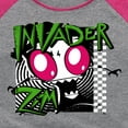 thumbnail image 3 of Invader ZIM - ZIM Angry - Retro Checkered Board - Toddler And Youth Girls Raglan Graphic T-Shirt, 3 of 5