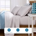 thumbnail image 4 of Coastal Living 4-Piece Ivory Soft Brushed Microfiber Luxury Cooling Sheet Set, King, 4 of 11