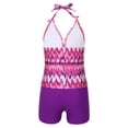 thumbnail image 3 of MSemis Kids Girls Swimsuit Printed Halter Tank Top with Boyshort Bikinis Set, 3 of 5