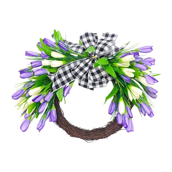 Wzzjkit Door Wreath Spring Simulation Wreath Front Door Wreath Year Round Door Hanging Decorative Wreaths