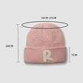 thumbnail image 3 of Knit Cuffed Beanie Winter Hats With Soft Wool Hip-hop Lightweight R Pattern Headcovers For Home Office Travel School Hiking, 3 of 3