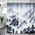 thumbnail image 5 of Gray Misty Forest Shower Curtain Masculine Men''s Shower Curtain Nature Mountain Tree Bathroom Shower Curtain Fabric Waterproof Woodland Modern Rustic Shower Curtain with Hooks 72x72 inch, 5 of 5