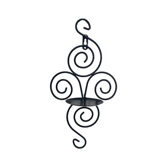 DefiDgd WWrought Iron Wall Mounted Candle Sconce Holder,Vintage Hollow-out Style Candle Stick Holder for Farmhouse Bedroom Living Room Dining Home Weddings Decoration(Black)