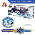 thumbnail image 1 of Infinity Nado 6 Proskill Pack - Fury Wave Dragon Glowing Spinning Top Sword Launcher with Optional Rotation Direction Kid Toy JIANGLANG, 1 of 1