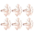 thumbnail image 1 of Naiovety Servilletero de Metal de 6 piezas, exquisita simulación de forma de hoja, fiesta, banquete, boda, toallero, accesorios de adorno Decoración del hogar Oro rosa, 1 of 6