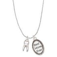 thumbnail image 1 of Delight Jewelry Silvertone 3-D Tooth - Best Mom Ever Charm Necklace, 1 of 4