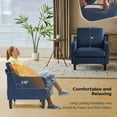 thumbnail image 3 of Ktaxon Accent Chair with Thick Cushion, Mid-Century Modern Single Sofa Linen Fabric Armchair for Living Room, Bedroom Blue, 3 of 9