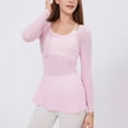 thumbnail image 5 of Aloohaidyvio Long Sleeve Tops for Women No Boundaries Trendy Spring See Through Sheer Blouse Slim Fitted Going Out Layering Shirts, 5 of 6