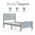 thumbnail image 6 of PAPROOS Gray Wooden Twin Platform Bed Frame with Headboard, Twin Size Bed Frame, No Box Spring Needed, 6 of 7