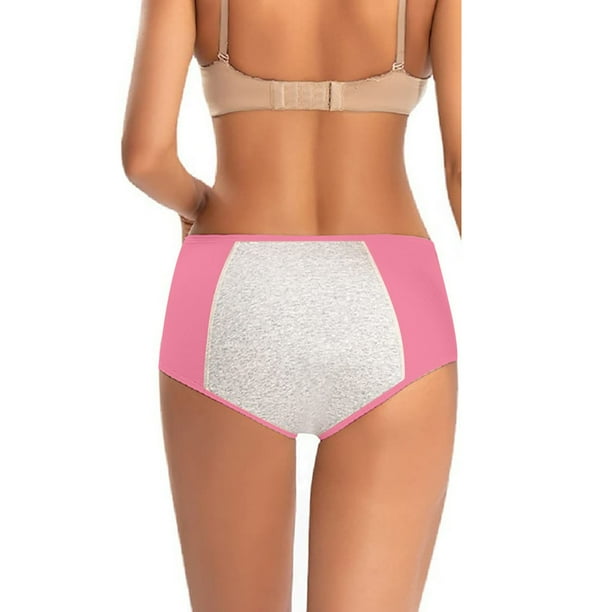 Alitao Cotton Underwear Period Underwear for Women Plus Size Physiological Pants Leak Proof Before And After Underwear Bikini Lace High Waisted Underwear for Women Seamless Underwear Pink XL