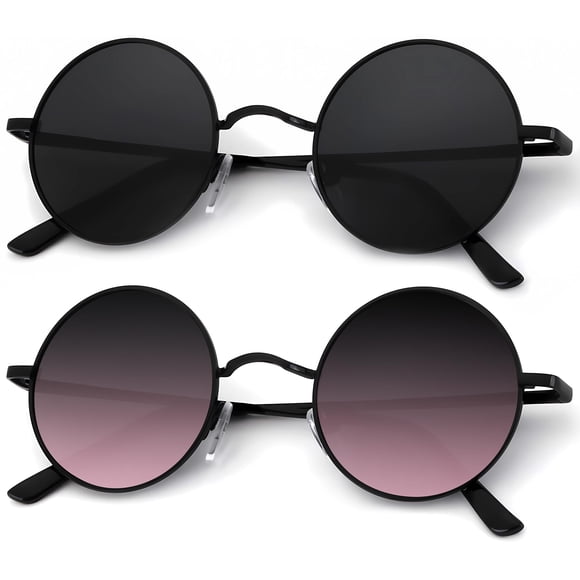 Gafas de sol KALIYADI redondas polarizadas retro de metal UV400 47 mm