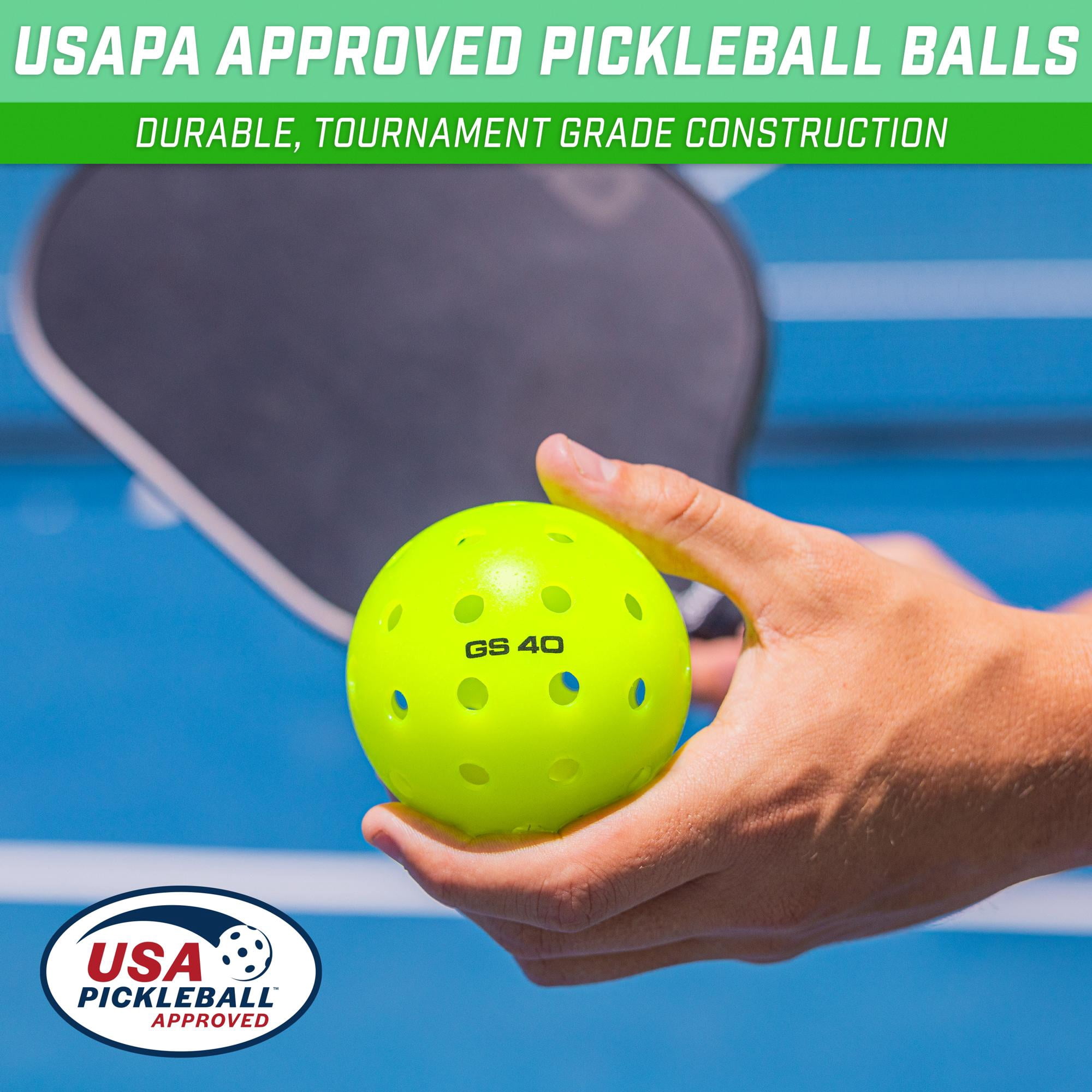 GoSports GS 40 Pickleball Balls - 36 Pack of Regulation USAPA Pickleballs