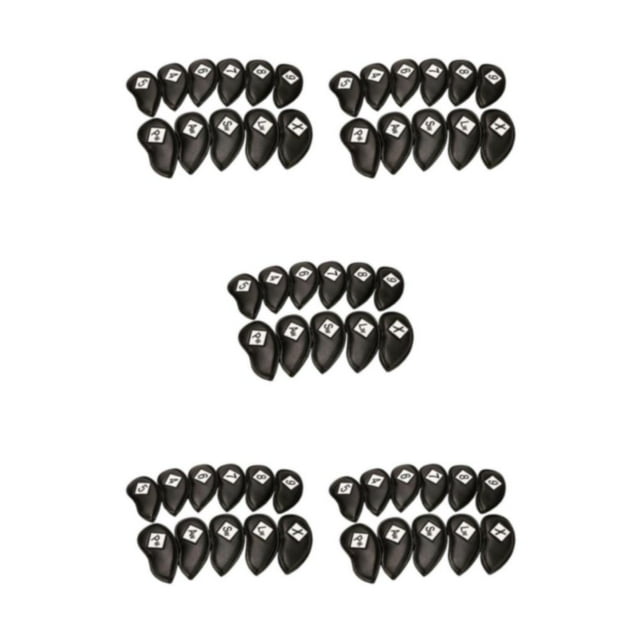 Guardoinrt Housse de Tête de Club en Fer Durable pour Golf Protection Durable Fermeture Sécurisée Noir Blanc 5 Pcs
