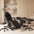 thumbnail image 3 of Costway Chaise Tatouage pour Client Esthéticienne, Lit Facial à Hauteur Réglable avec Tabouret Hydraulique, Dossier et Repose-Pieds Réglables, Noir, 3 of 9