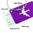 thumbnail image 5 of Airport Luggage Handbag Name Message Label Card Holder Purple 2pcs, 5 of 6